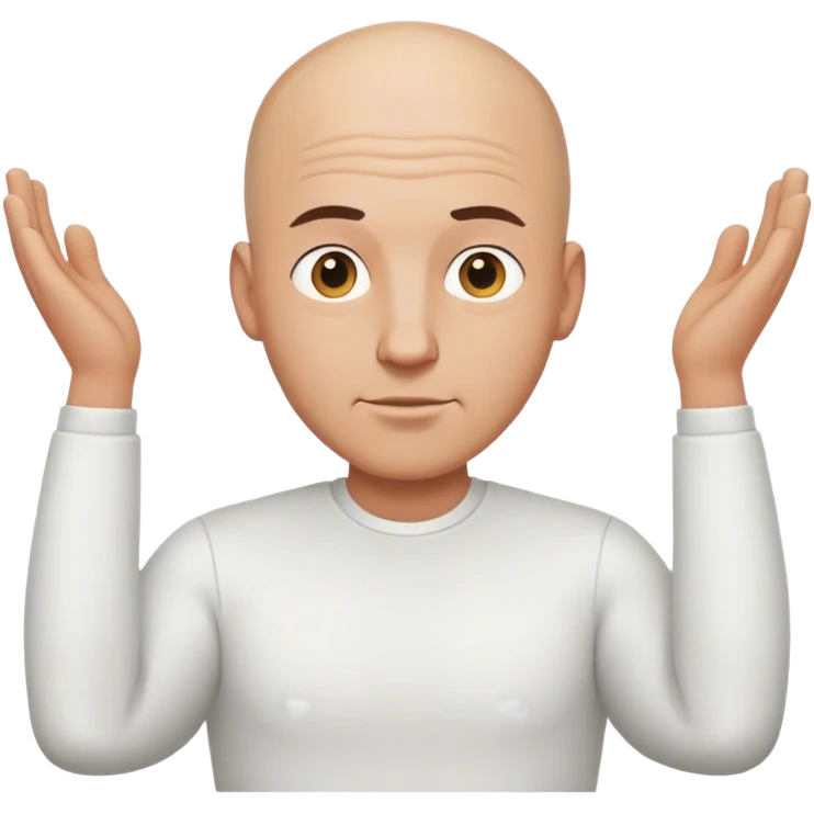 bald white man body, waist above emoji