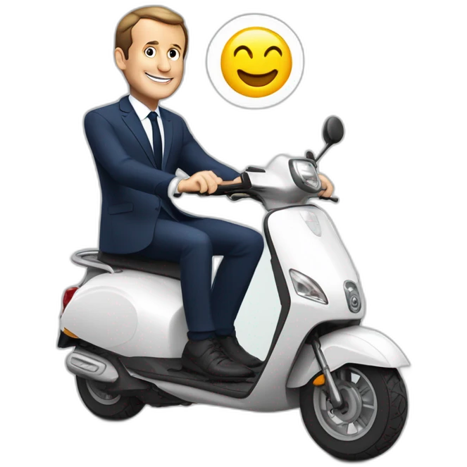 Macron sur un scooter Macron sur un scooter en train de cabrer je suis en train de créer des emoji emoji