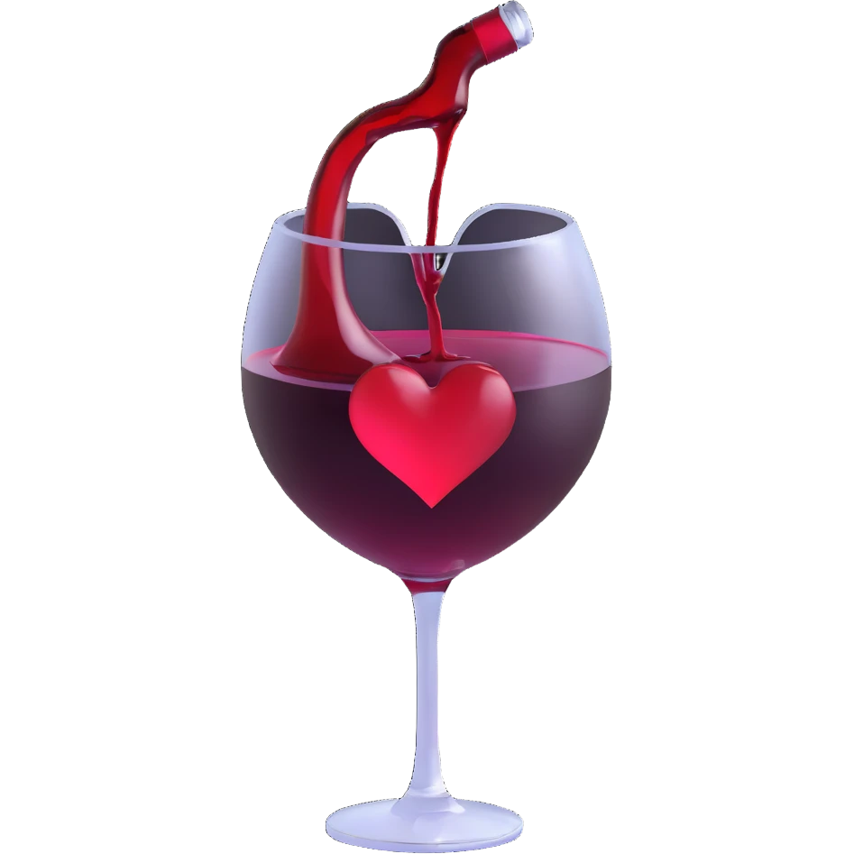 red wine heart emoji