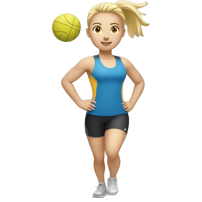 Big Blond girl doing sport emoji