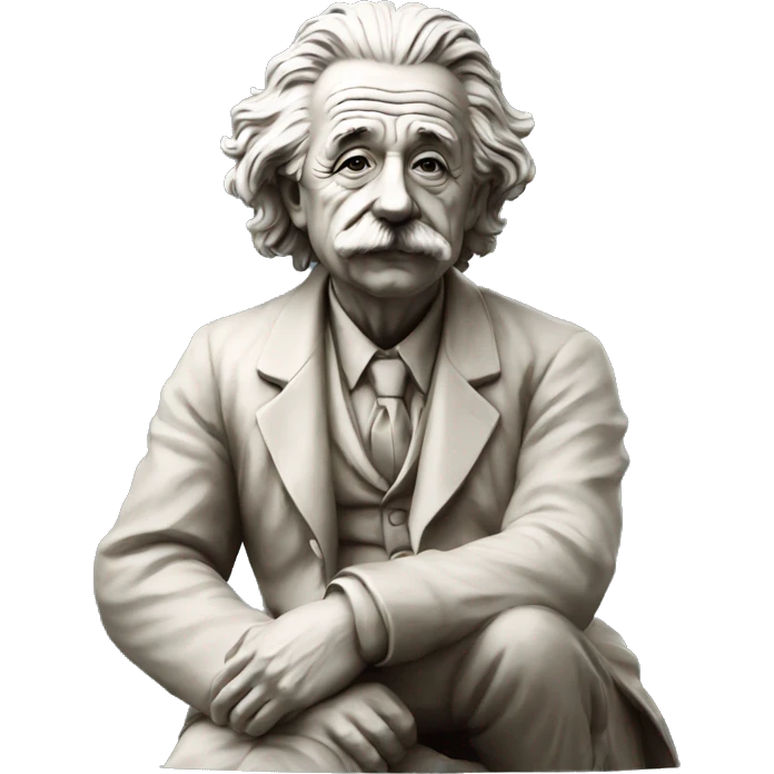sitting philosopher-statue as albert einstein emoji
