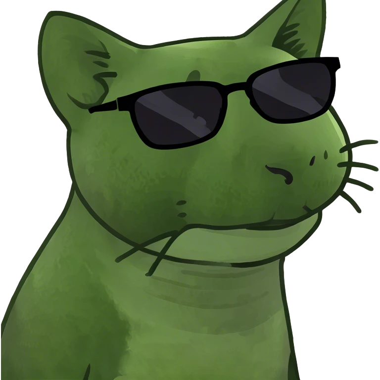Cat smirking while in sunglasses emoji