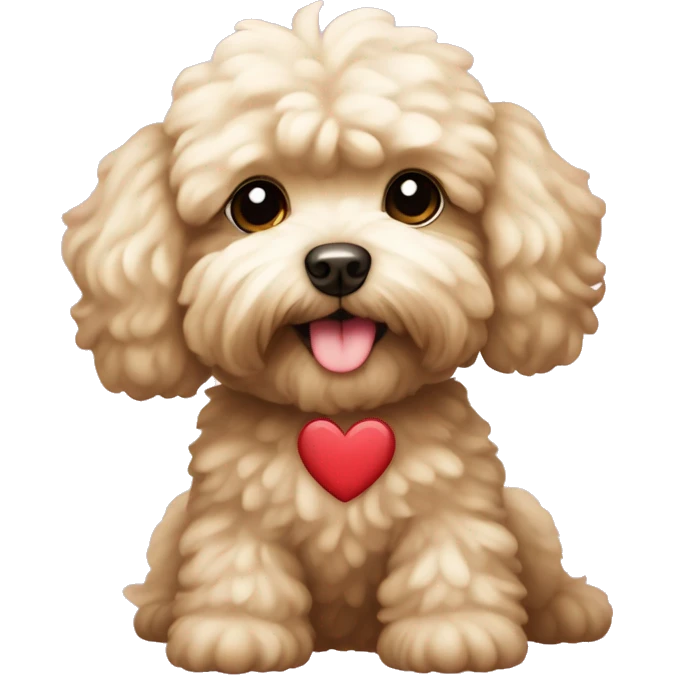 Maltipoo with heart  emoji