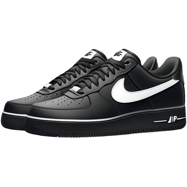 black Nike Air Force 1 shoes emoji