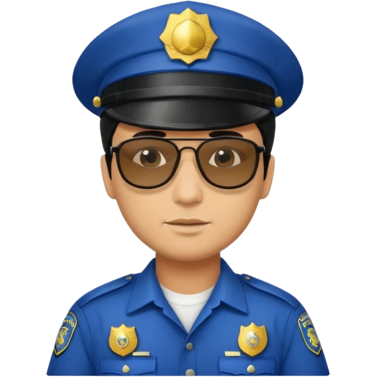 man police with hair style and hats and sun glasses emoji