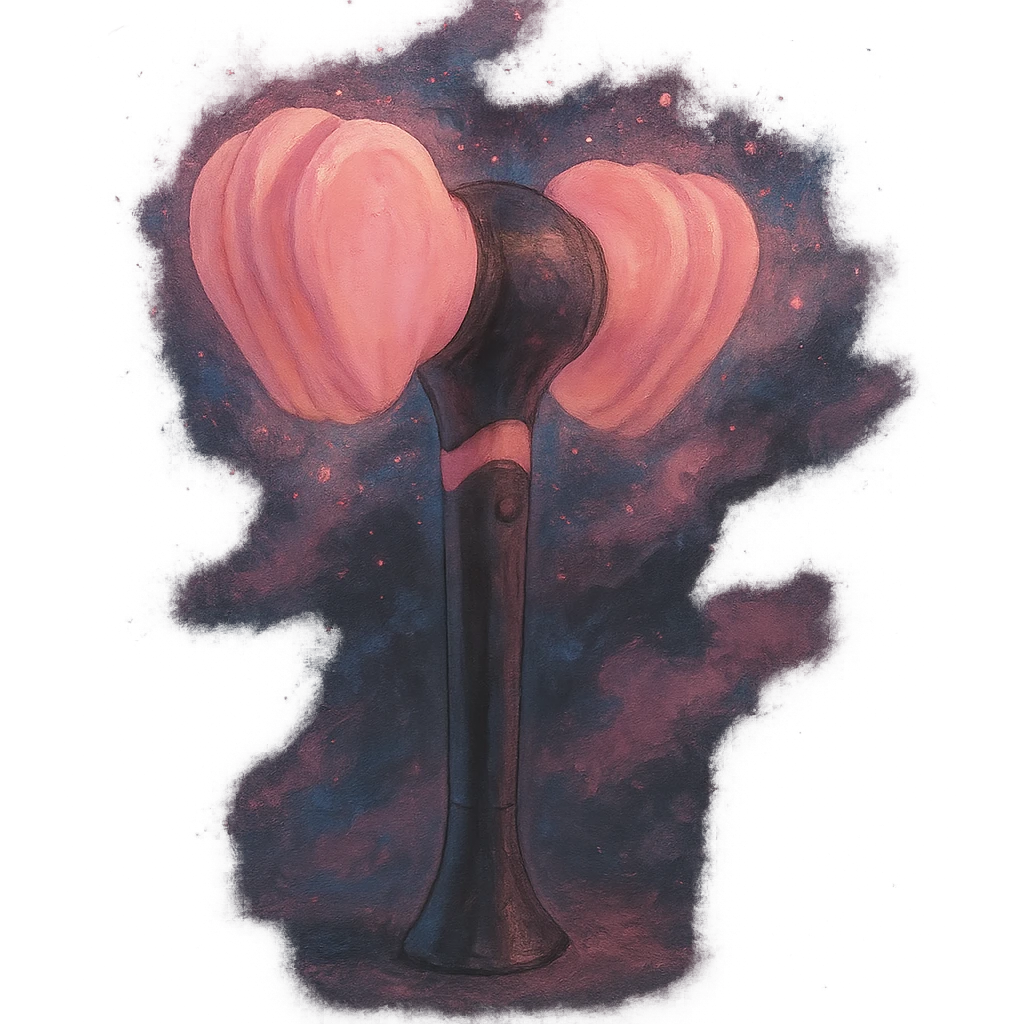 BLACKPINK lightstick, dreamy lighting, soft painterly textures, whimsical and magical, black and pink colors emoji