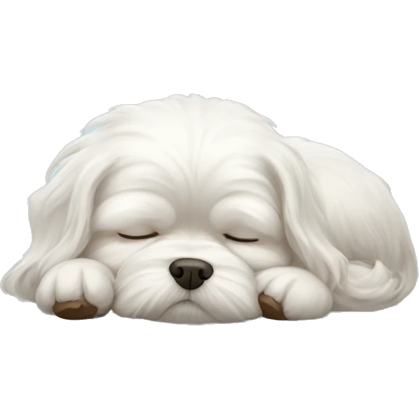 Maltese sleeping emoji