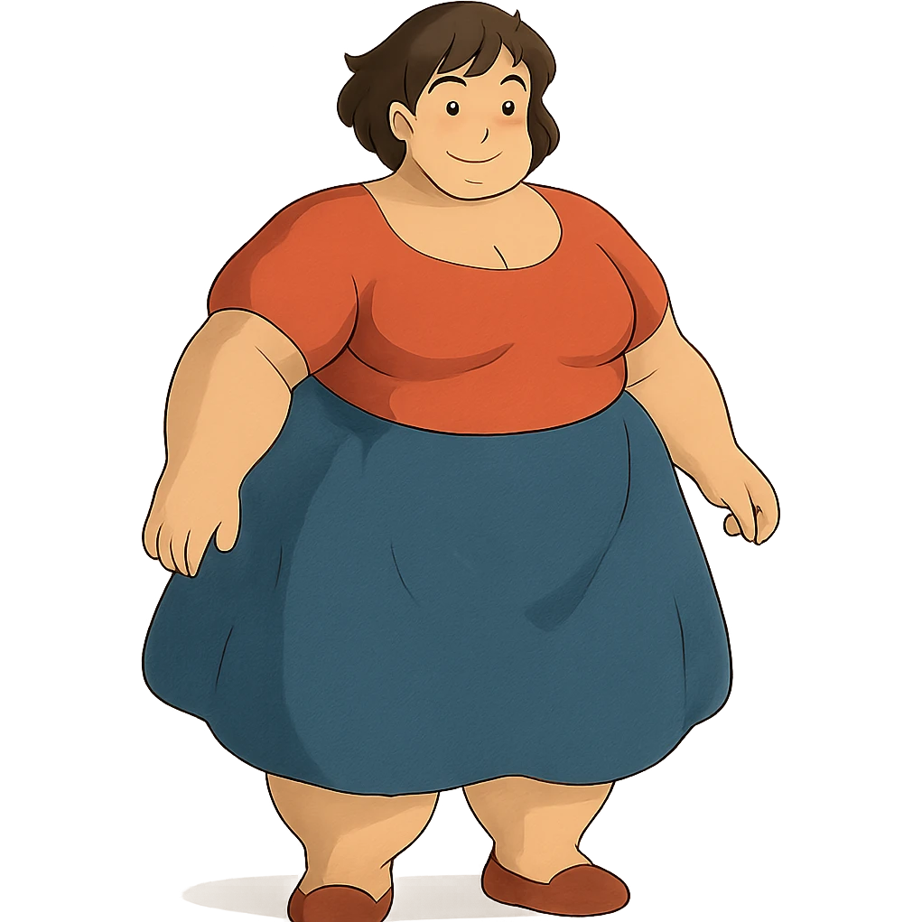 woman with exaggerated proportions emoji