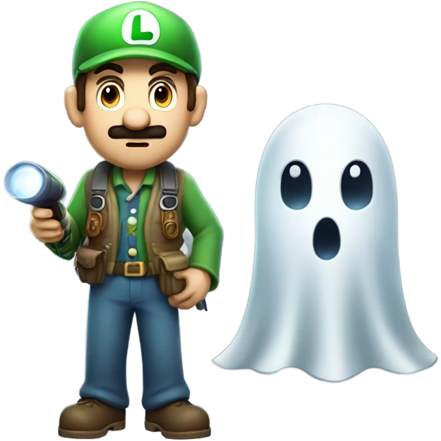 Luigi ghost hunting emoji