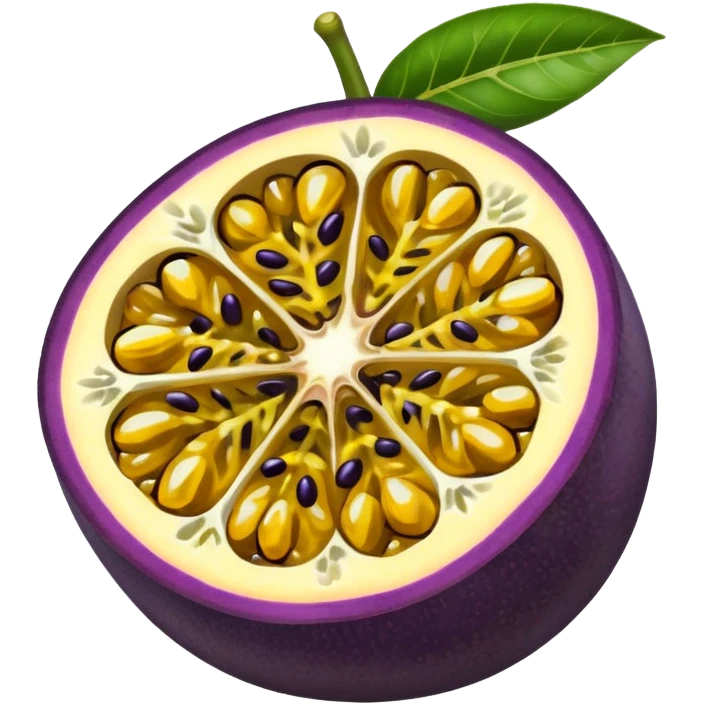 passion fruit sliced juicy emoji