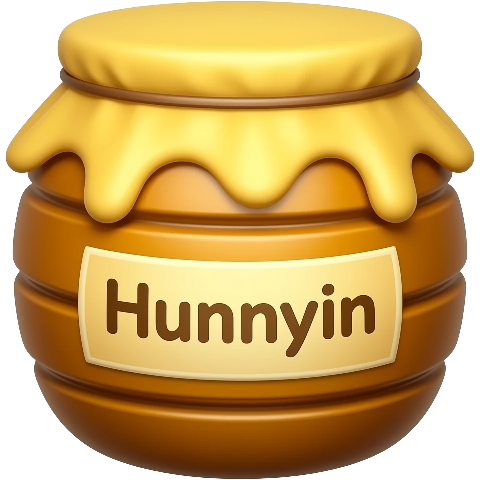 Cute Honey Pot that says Hunnyin cute font in the front emoji