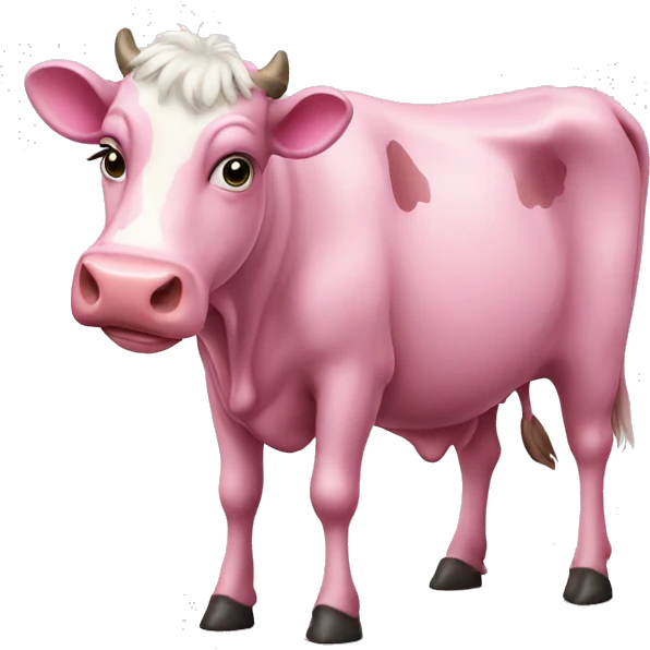 Pink cow emoji