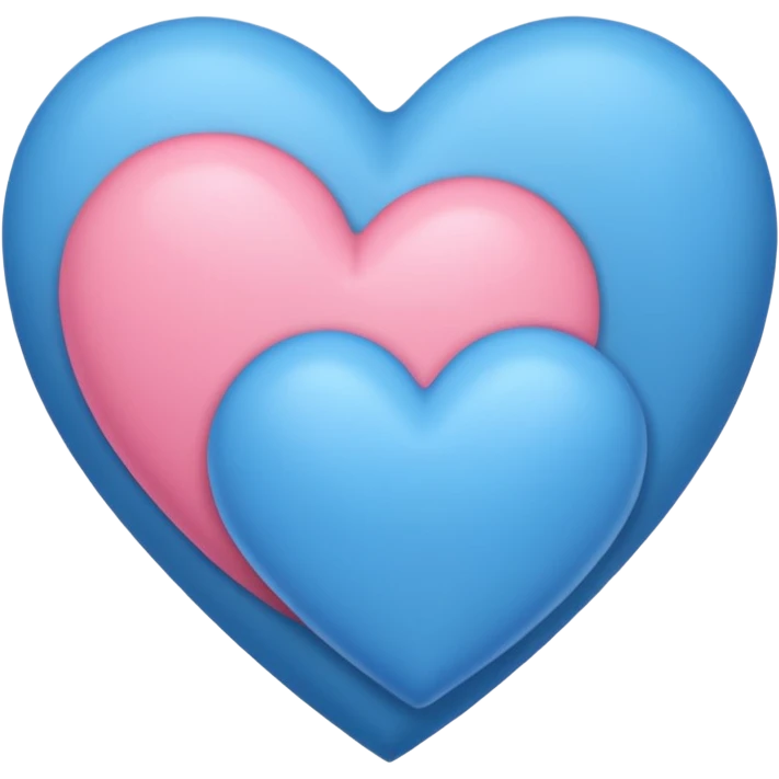 Corazón con colores azul & rosado combinado  emoji