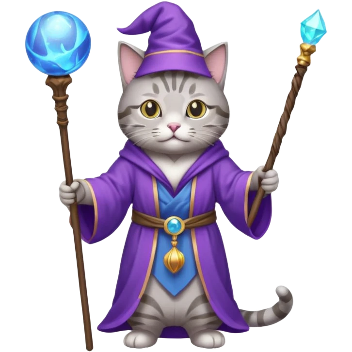 cat wizard with a staff emoji