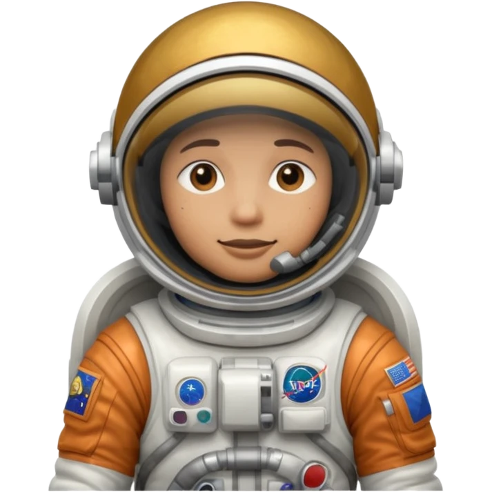 Astronaut with closed helmet rides planets emoji