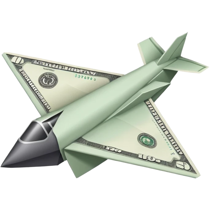 Paper plane made of money emoji