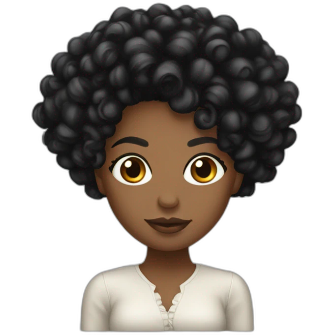 Beautiful Black women long kinky hair emoji