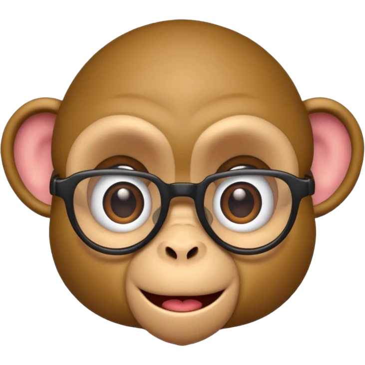 monkey with rolling eyes and wearing nerd glasses, blending features of 🐵🙄🤓 in emoji style emoji