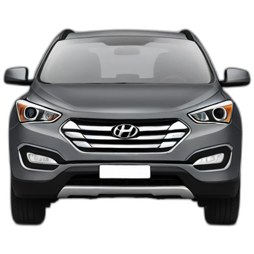 Comic drawing of Hyundai Santa Fe year 2013 dark grey emoji