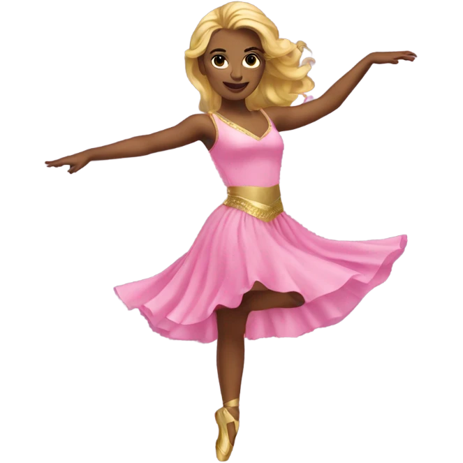 Dancer with pink dress and golden hair  emoji