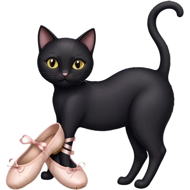 Schwarze katze mit ballettschuhen emoji