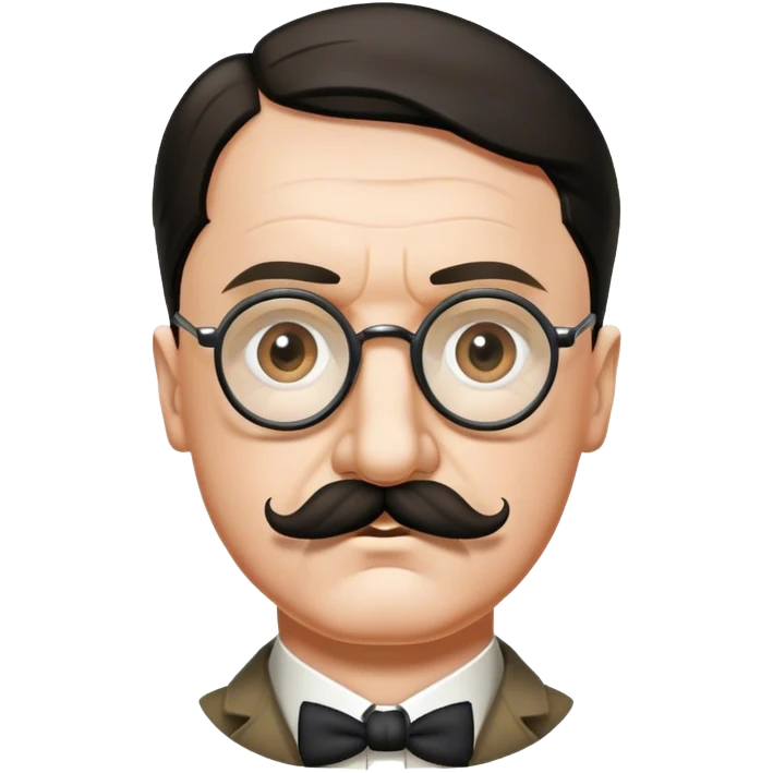 Adolf hitler with glasses  charli Chaplin mustahce emoji