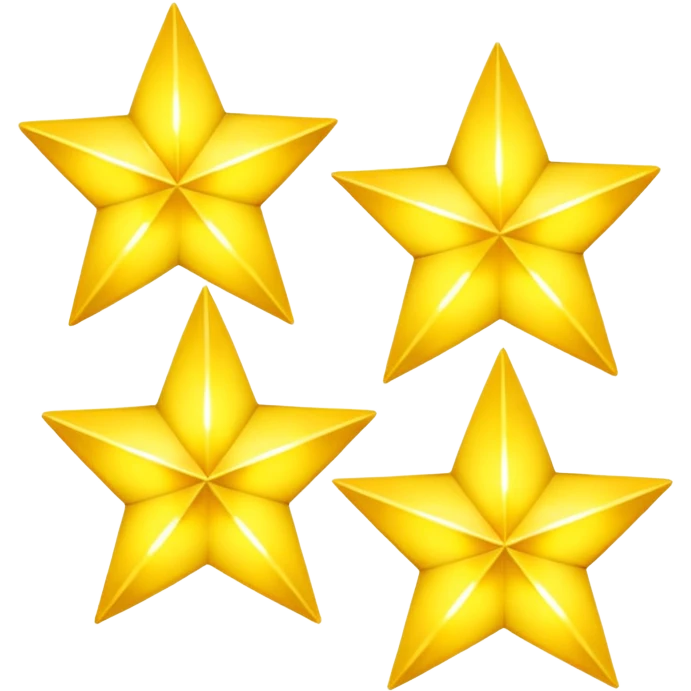 three glowing four-angled yellow stars - two big and one smaller emoji