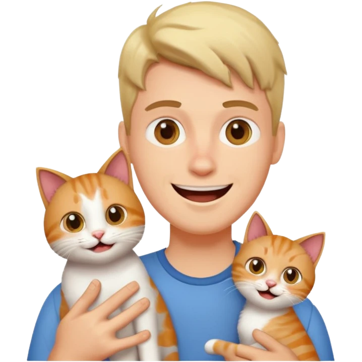 excited guy with a cat emoji