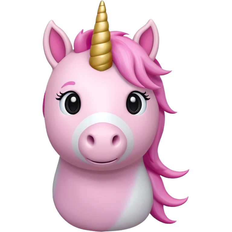 pink unicorn toy facing camera emoji