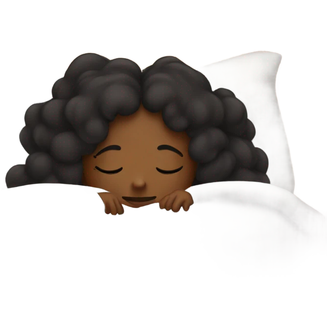 black girl in bed sleeping  emoji