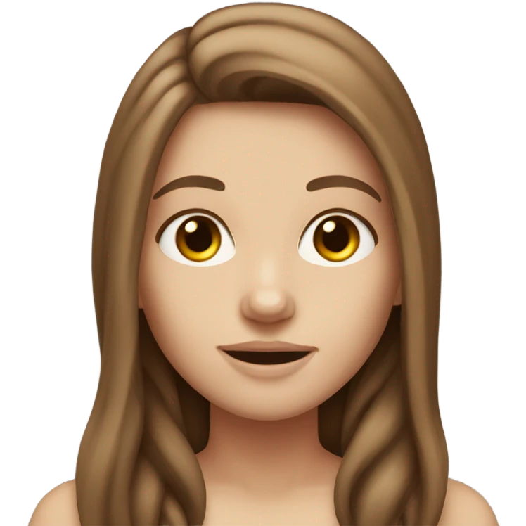 White girl with long brown hair emoji