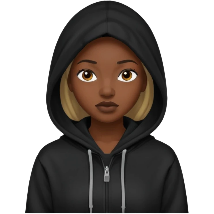 Hooded Street Walker black woman  emoji