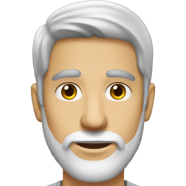 White guy yellow eyes brown beard brown hair grey hair on the sides emoji