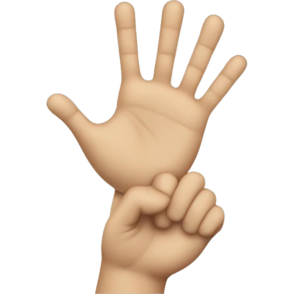 high five emoji with one broken arm and another normal arm emoji