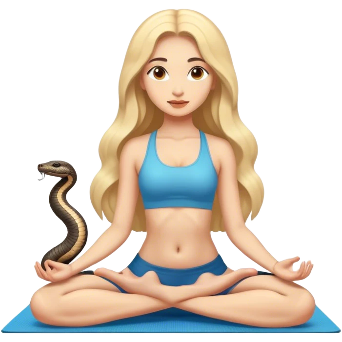 A girl doing yoga with a co emoji