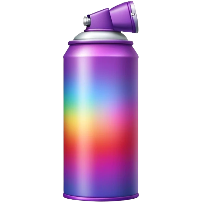 Minimalist spray paint can with smooth rainbow gradient colors flowing from red to violet in a continuous spectrum, clean design emoji