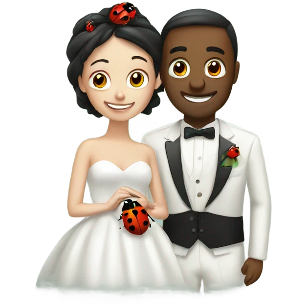 Married couple and a ladybug  emoji