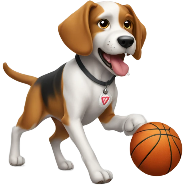 Dog playing basketball emoji