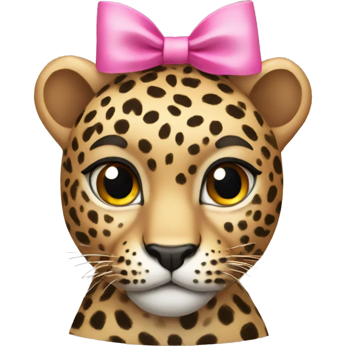 leopard with a pink bow emoji