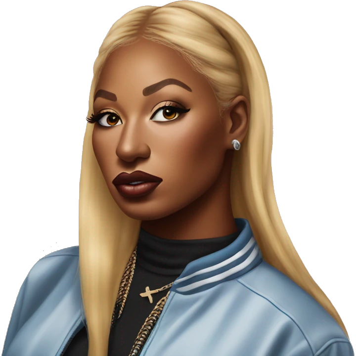Rapper Megan Thee Stallion Super Realist Portrait emoji