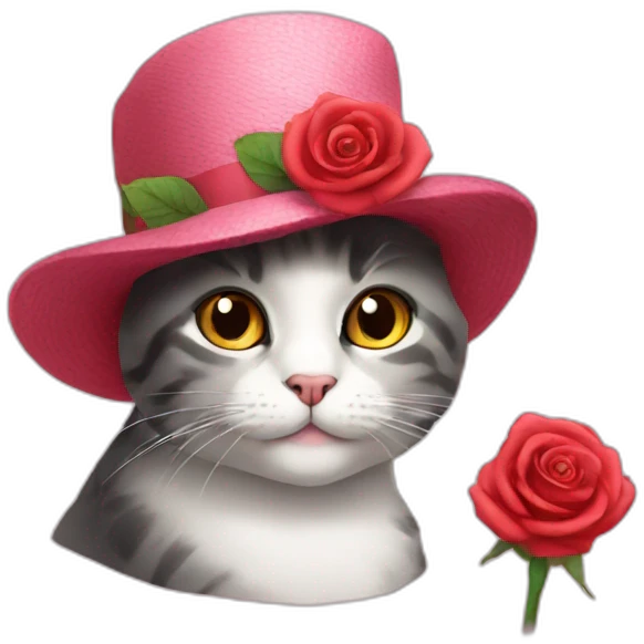 cat with rose hat emoji