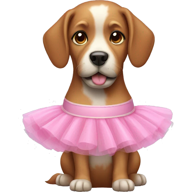 Dog wearing a pink tutu  emoji