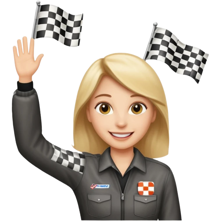 SONO UN DIRETTORE DI GARA AUTO E SBANDIERO CON LA BANDIERA A SCACCHI PUOI GENERARE MENTRE SBANDIERO AUTO   E LE AUTO? emoji