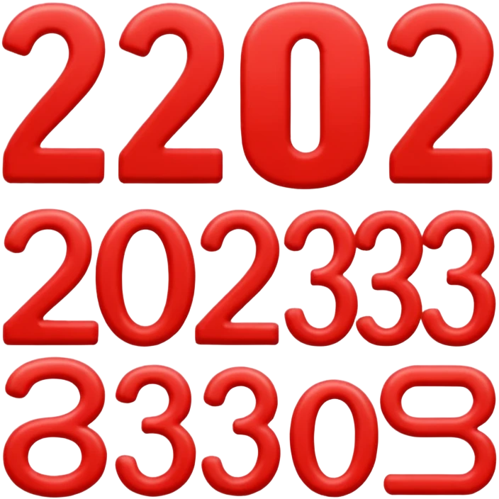 red numbers "2023" emoji