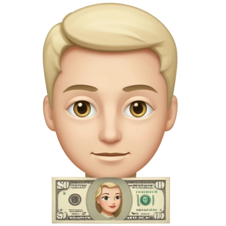 emoji with a snobby smrik with money eyes emoji