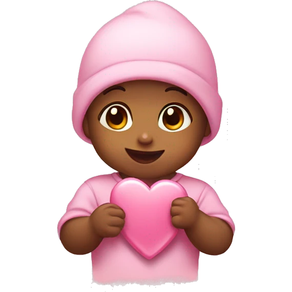 Cute baby pick hearts  emoji