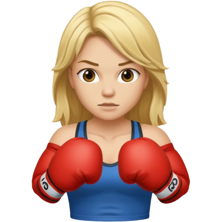 blonde female boxer long hair emoji