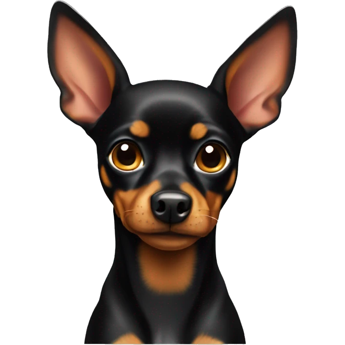 Black and tan min pin dog emoji