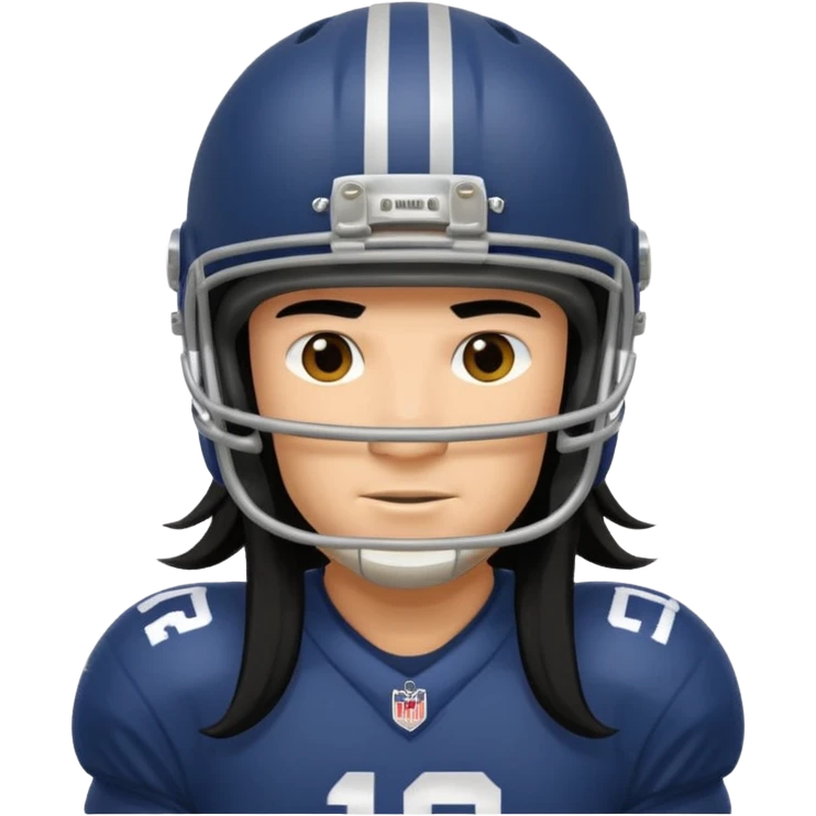 american football player long black haired emoji