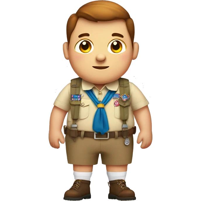 Fat Boy Scout with freckles wearing suspenders  emoji